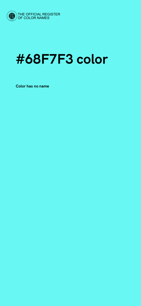 #68F7F3 color image