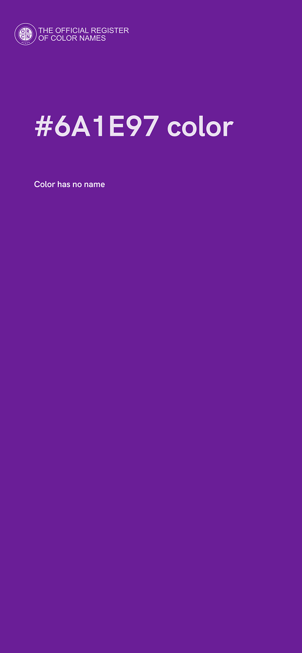 #6A1E97 color image