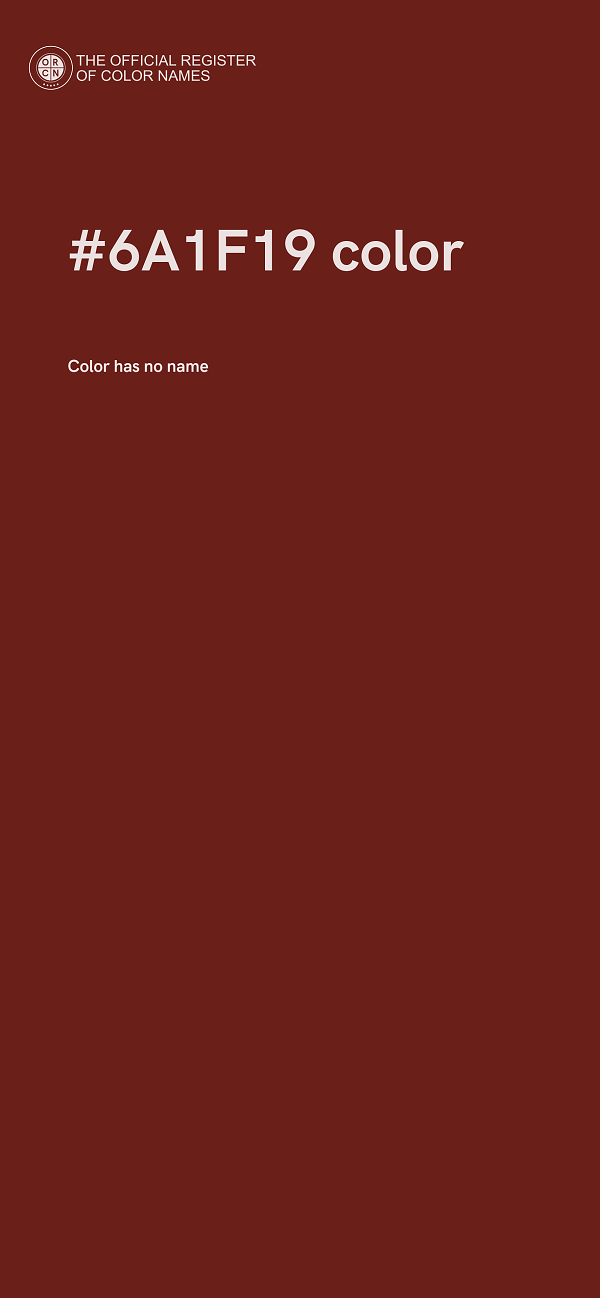 #6A1F19 color image