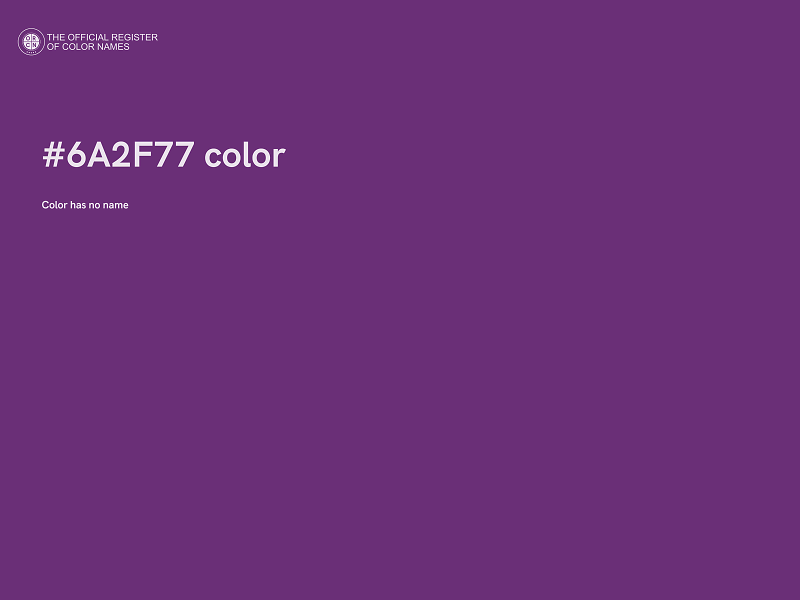 #6A2F77 color image