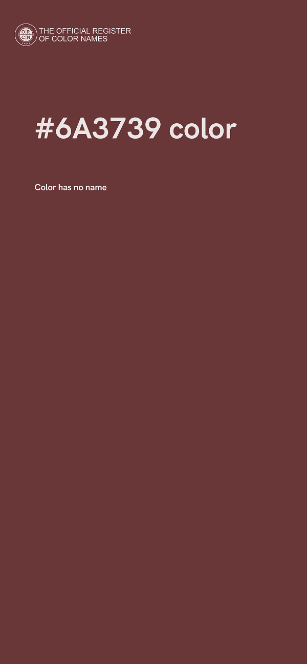 #6A3739 color image