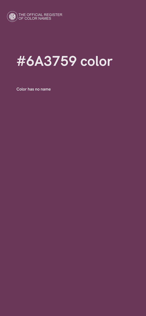 #6A3759 color image
