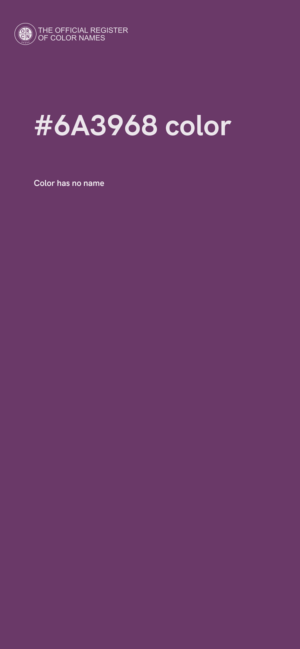 #6A3968 color image
