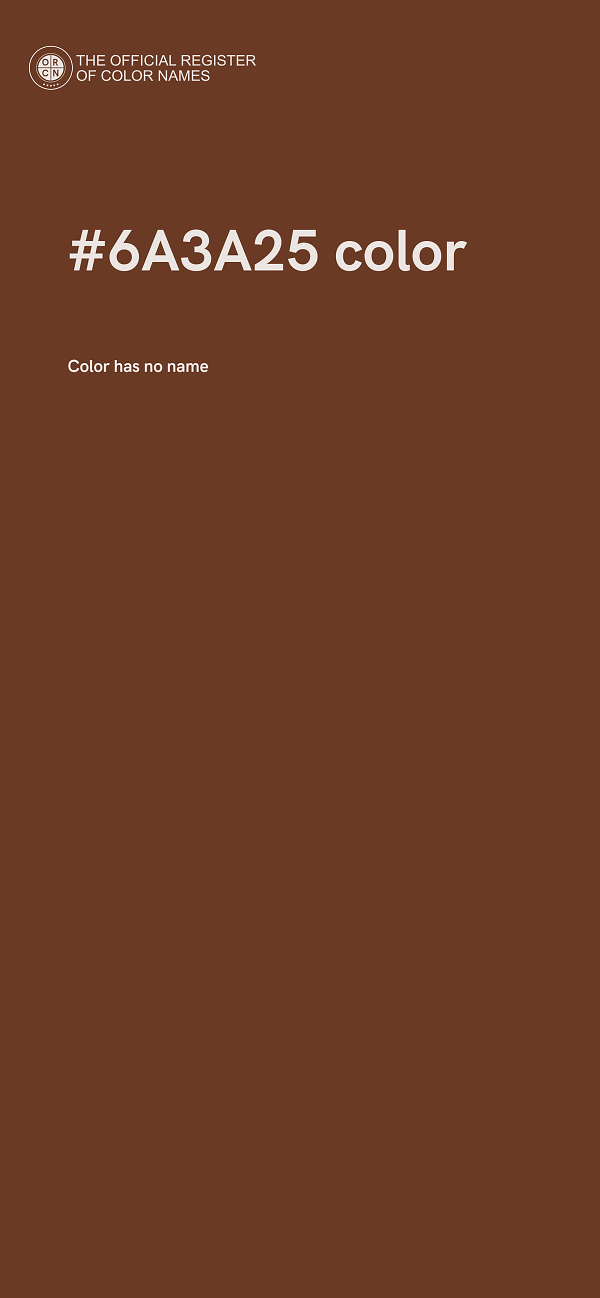 #6A3A25 color image
