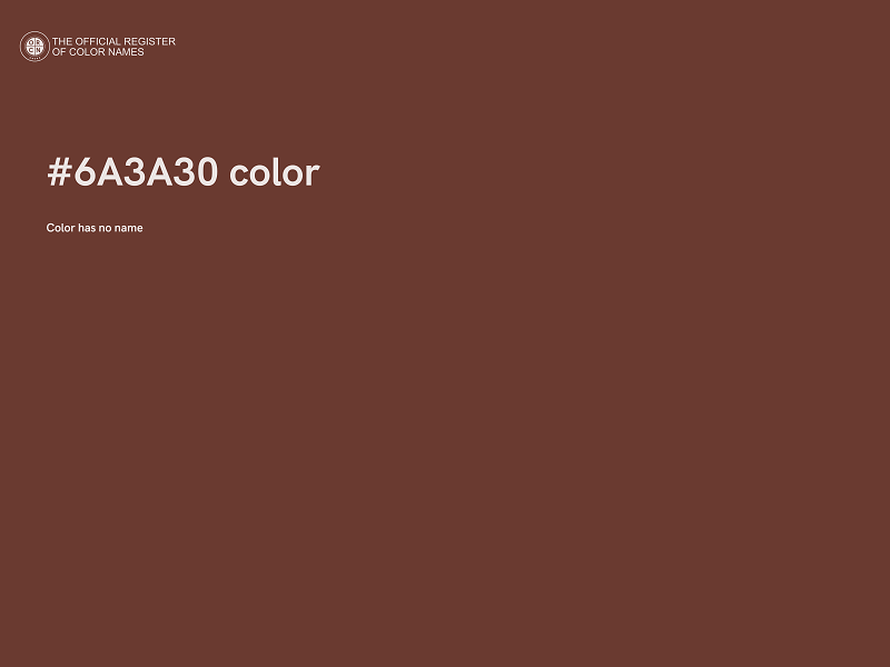#6A3A30 color image