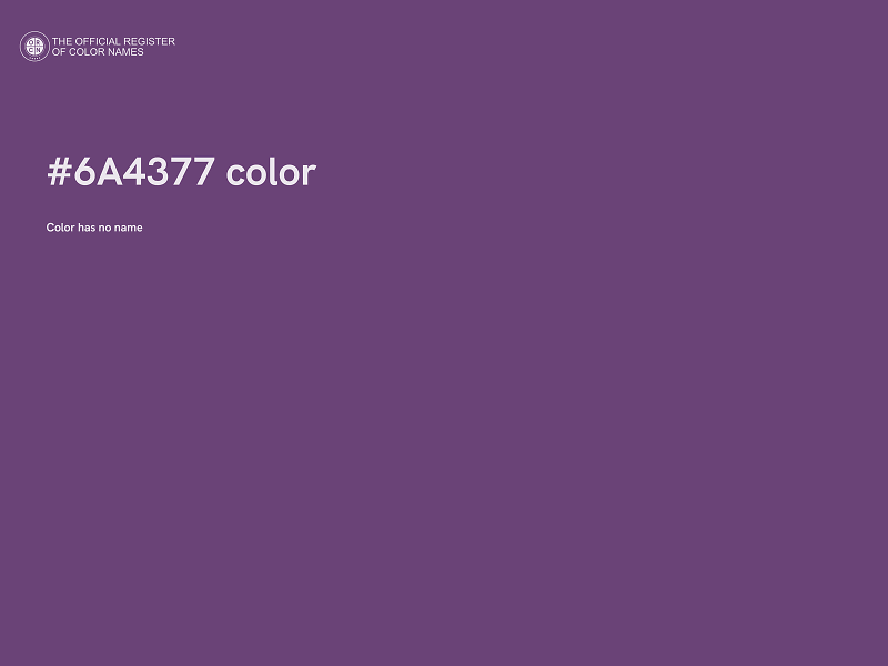 #6A4377 color image