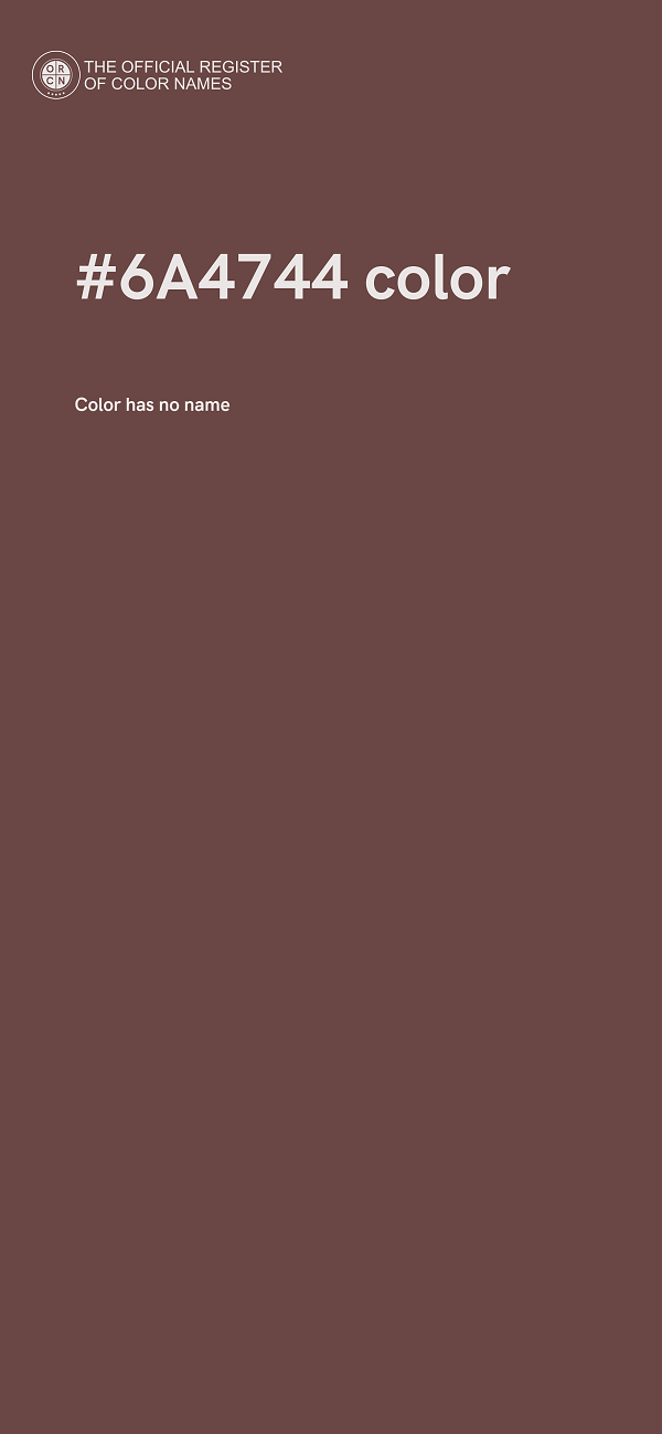 #6A4744 color image