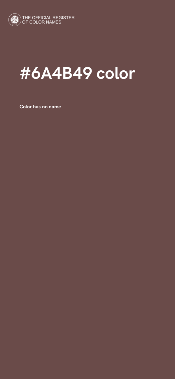 #6A4B49 color image