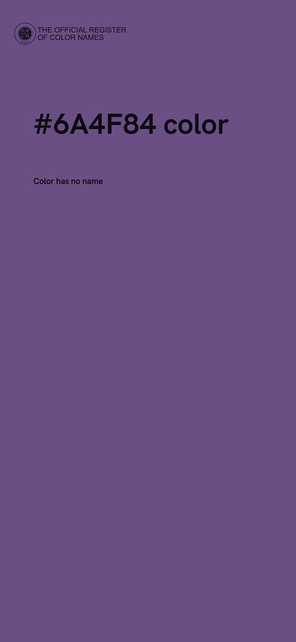 #6A4F84 color image