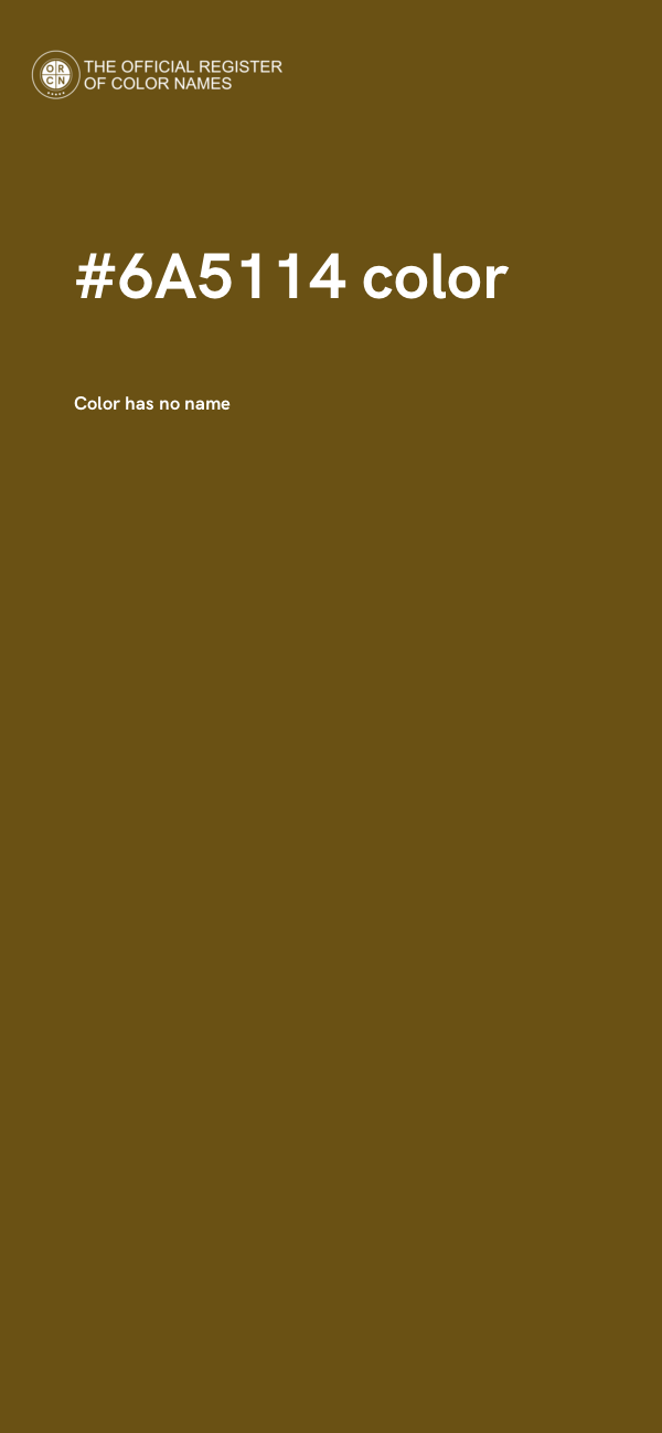 #6A5114 color image