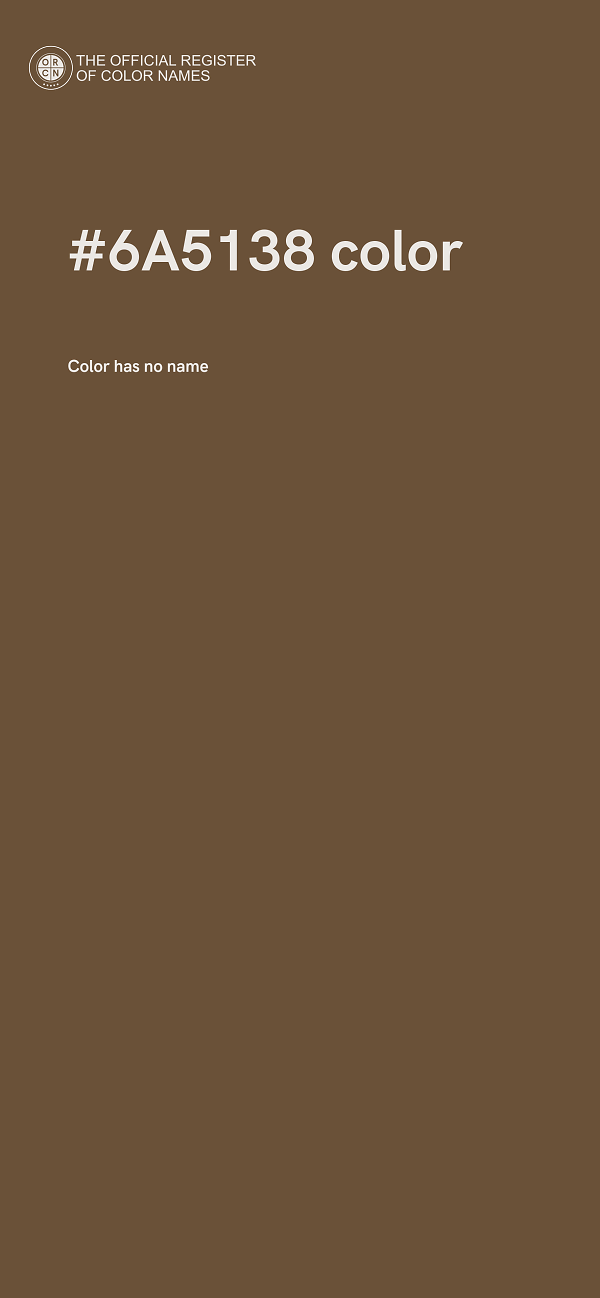 #6A5138 color image