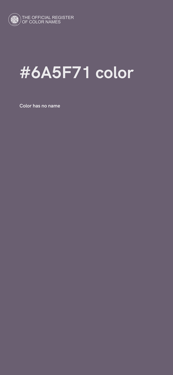 #6A5F71 color image