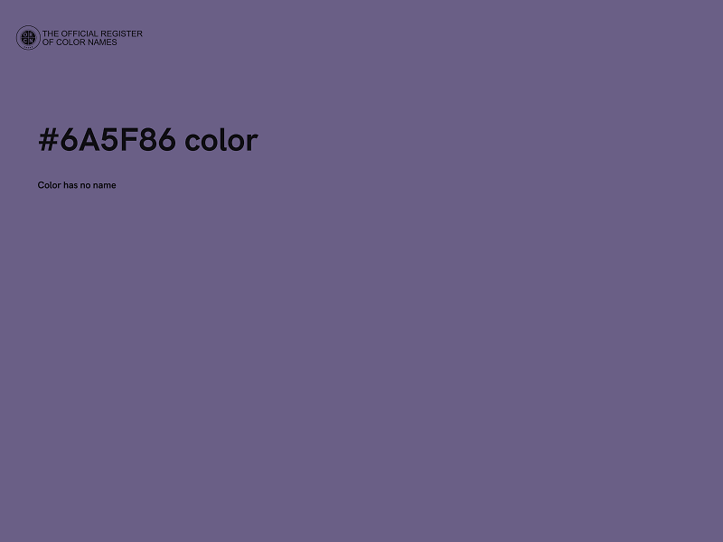#6A5F86 color image