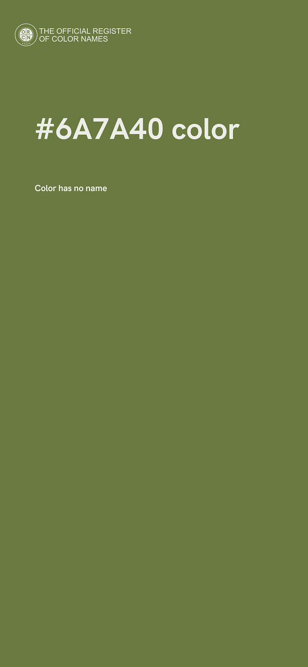 #6A7A40 color image