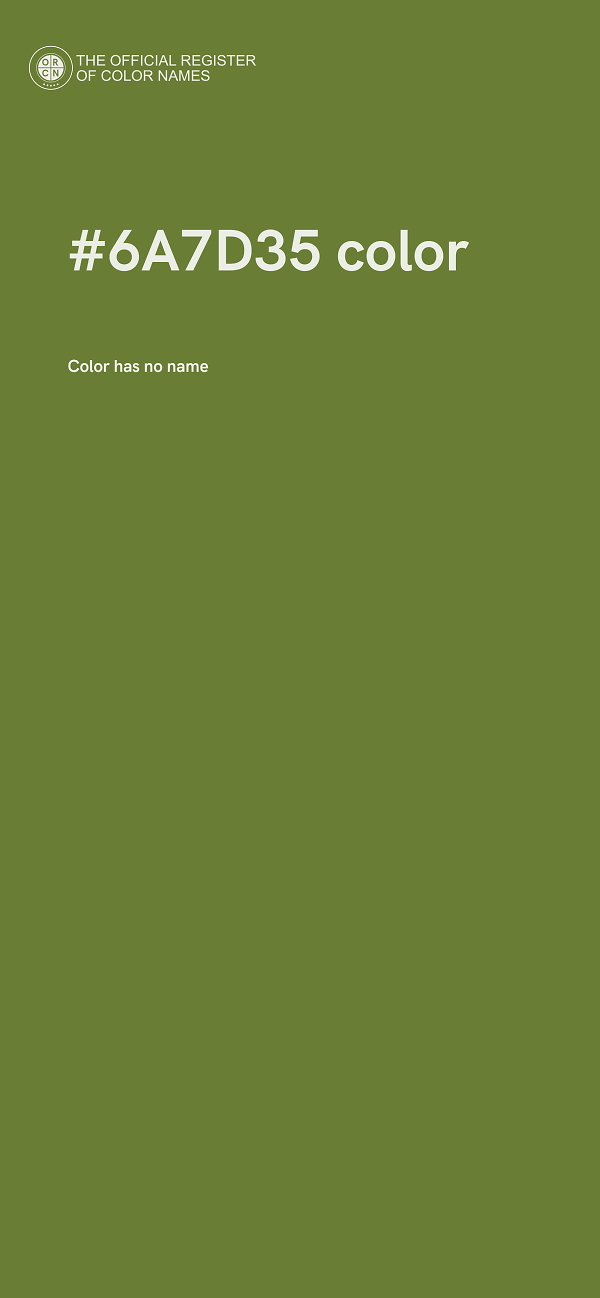#6A7D35 color image