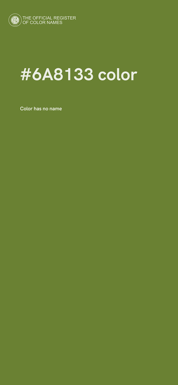 #6A8133 color image