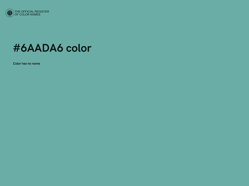 #6AADA6 color image