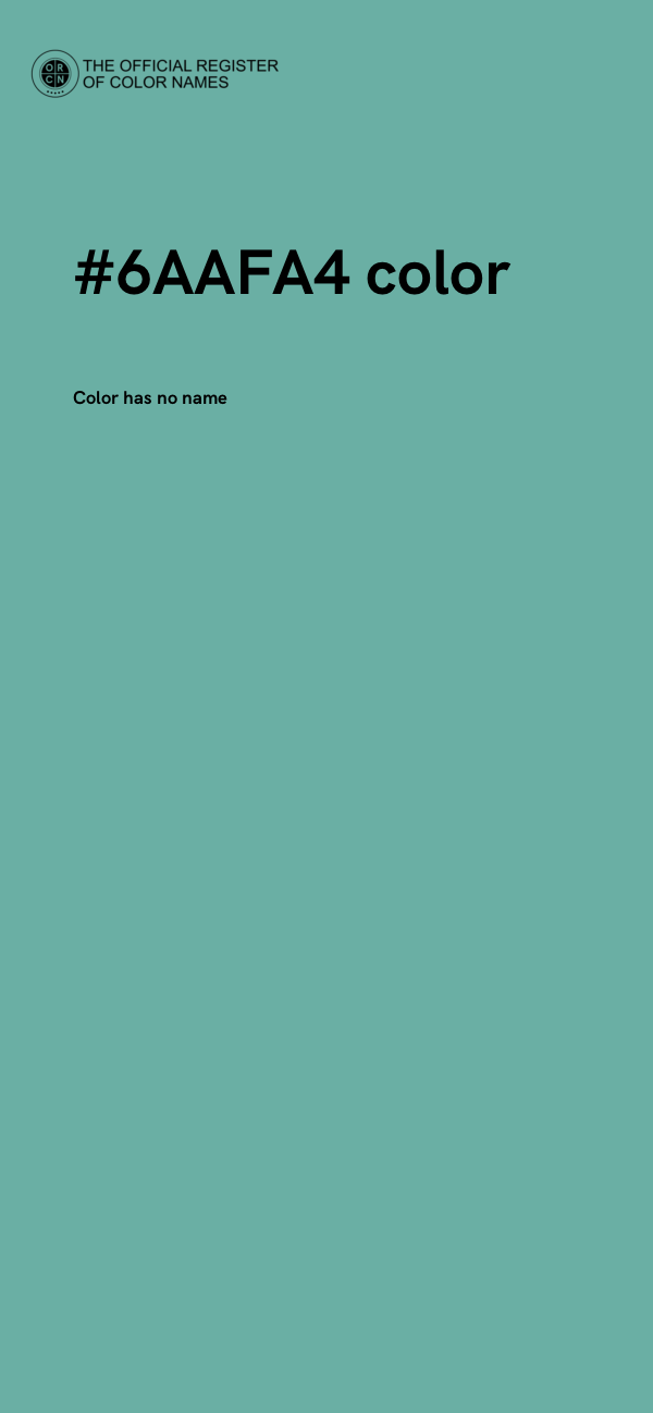 #6AAFA4 color image