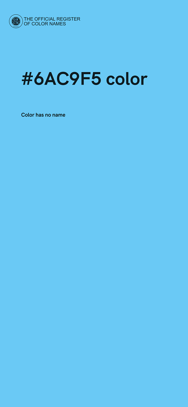 #6AC9F5 color image
