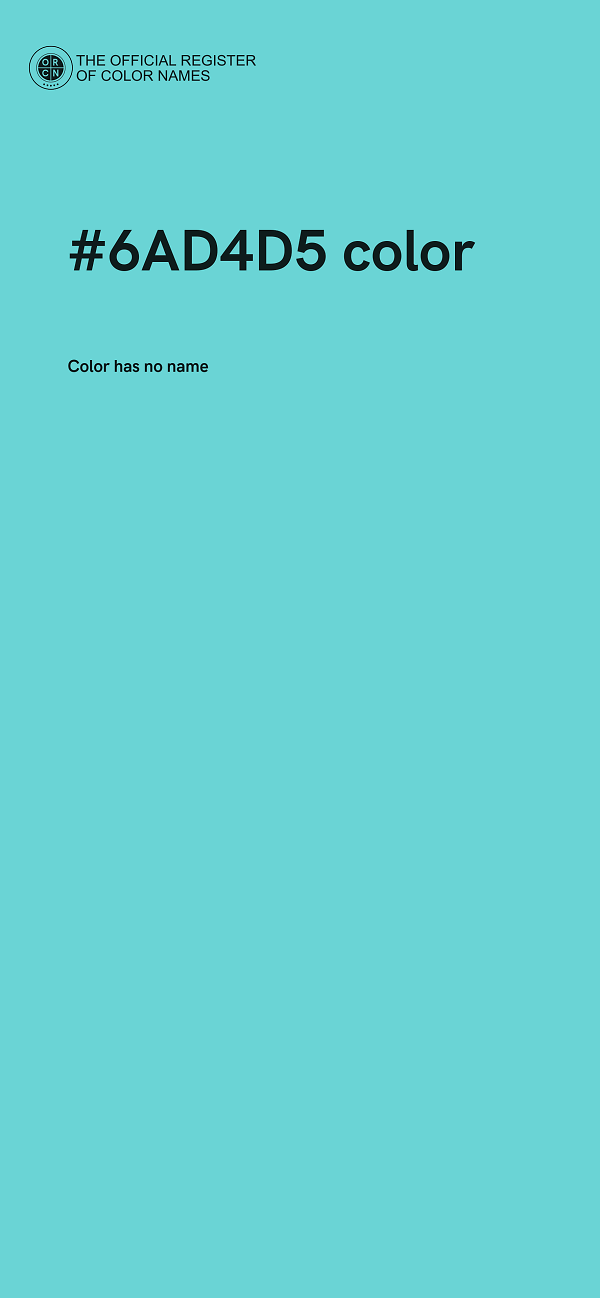 #6AD4D5 color image