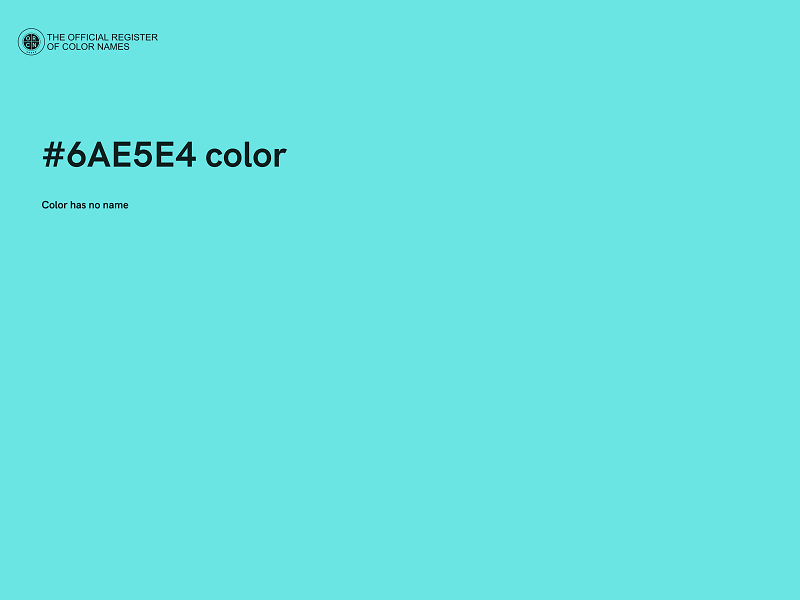 #6AE5E4 color image