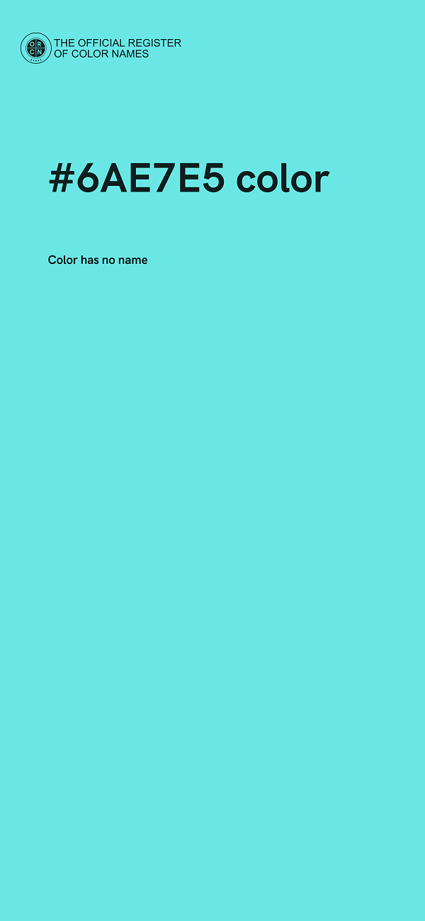 #6AE7E5 color image