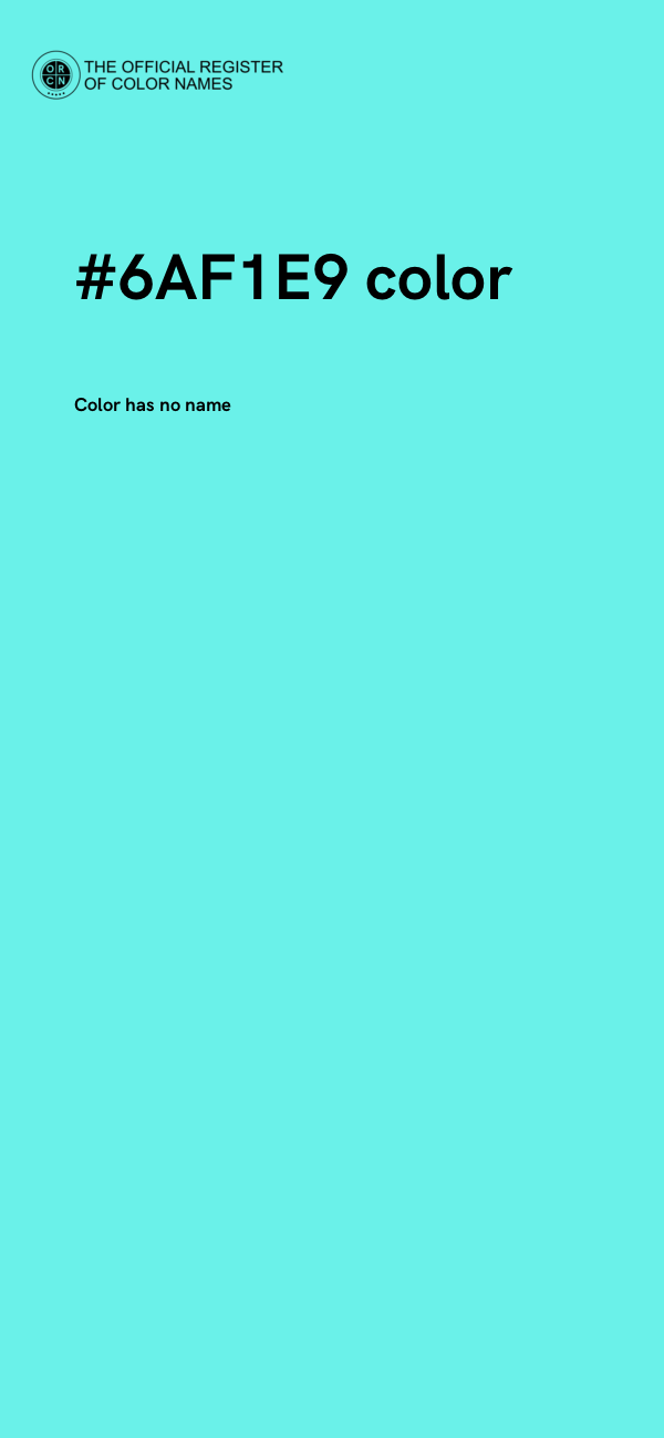 #6AF1E9 color image