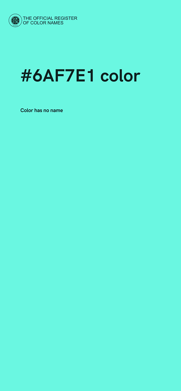 #6AF7E1 color image