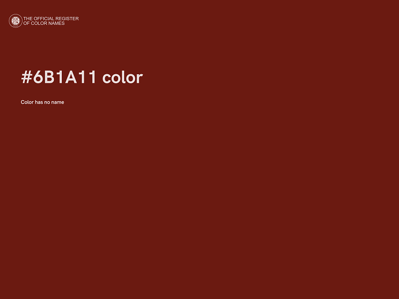 #6B1A11 color image