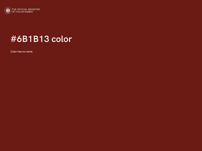 #6B1B13 color image