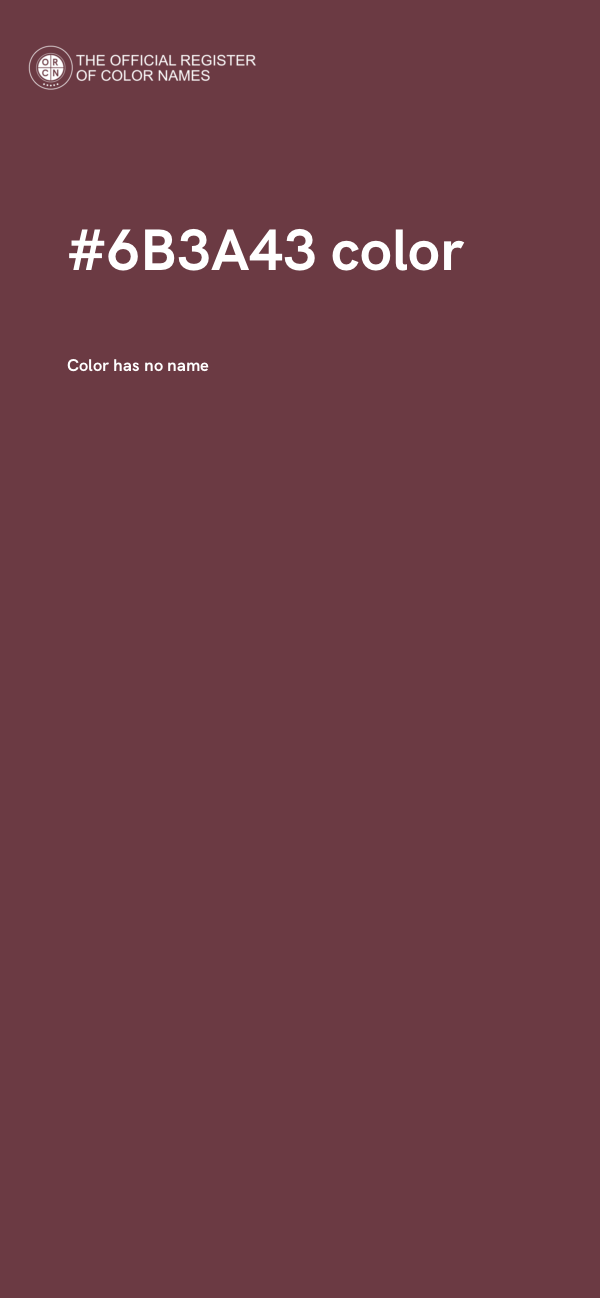 #6B3A43 color image