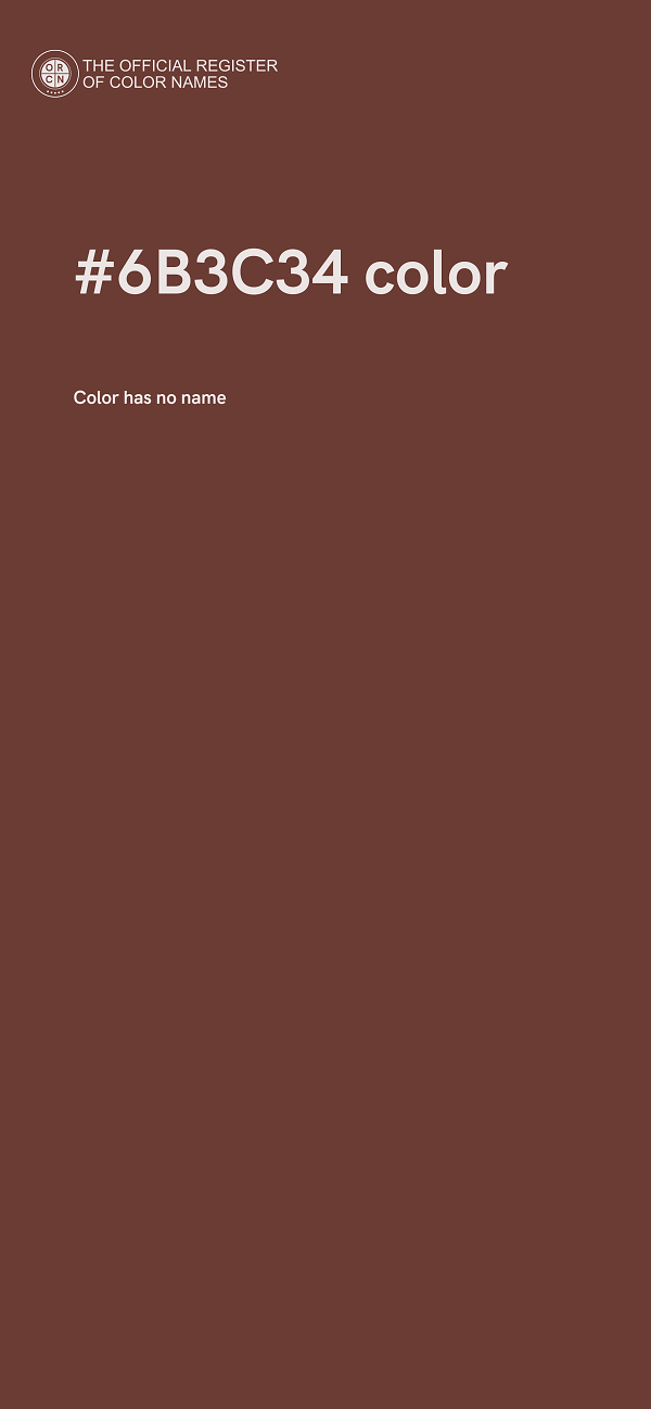 #6B3C34 color image