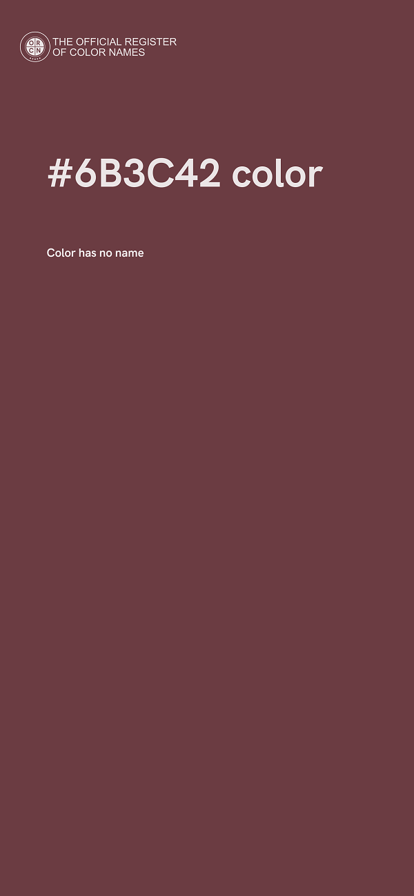 #6B3C42 color image