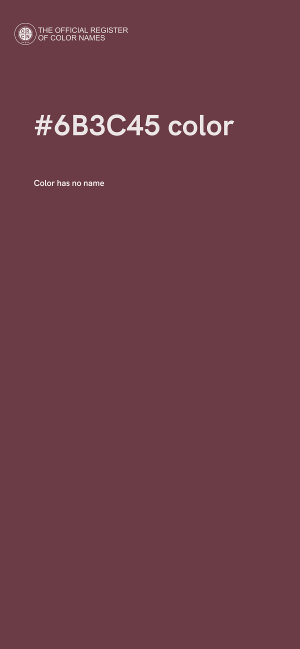 #6B3C45 color image