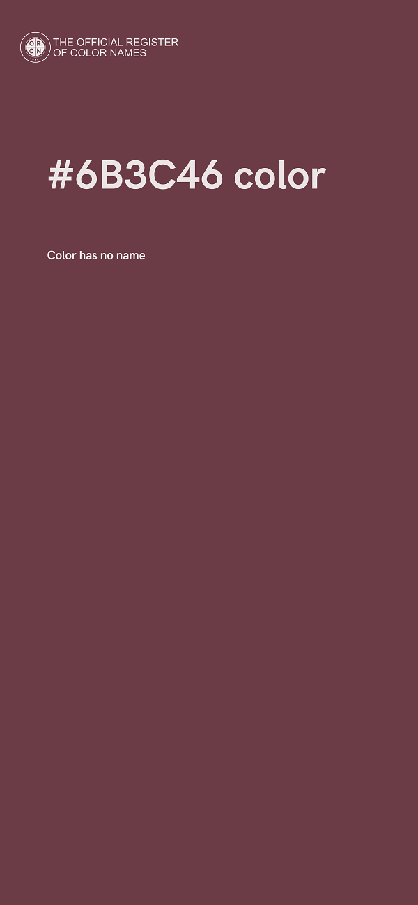 #6B3C46 color image