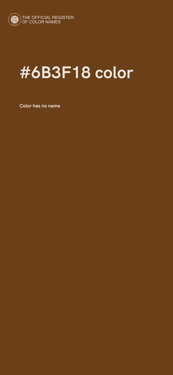 #6B3F18 color image