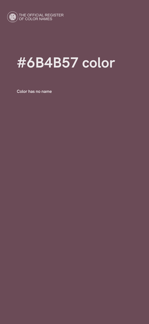 #6B4B57 color image