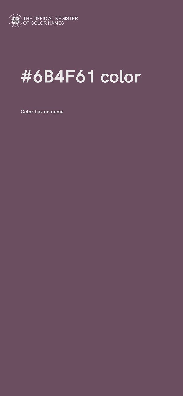 #6B4F61 color image