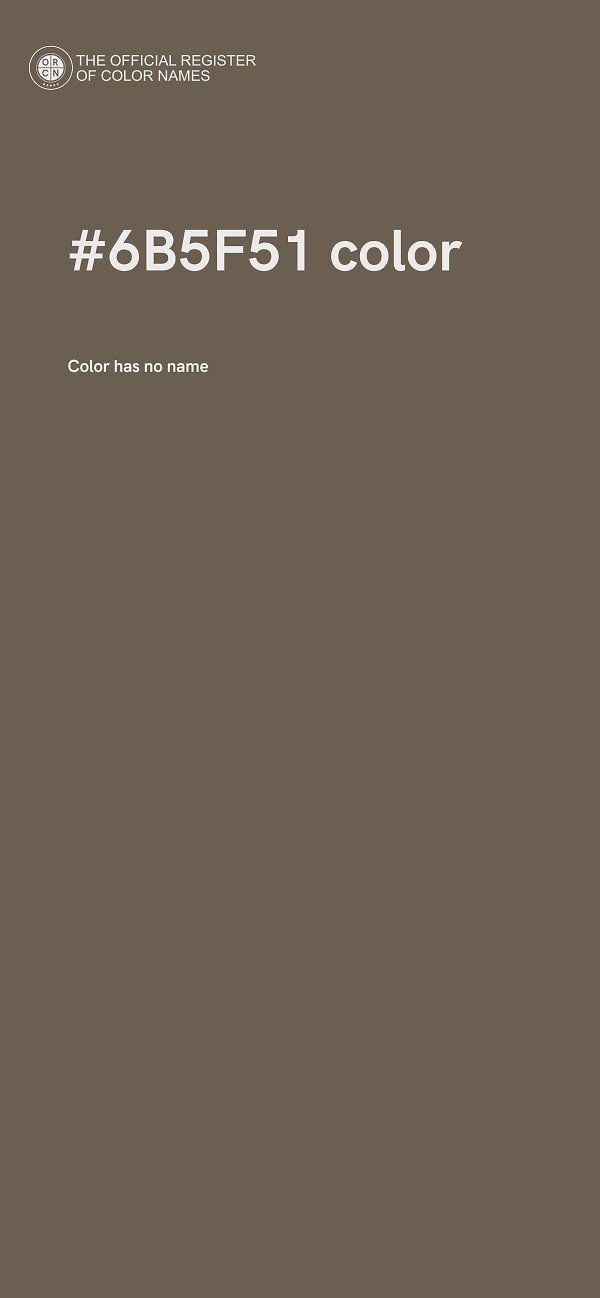 #6B5F51 color image