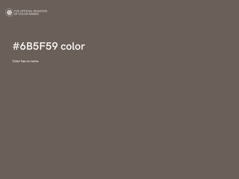 #6B5F59 color image