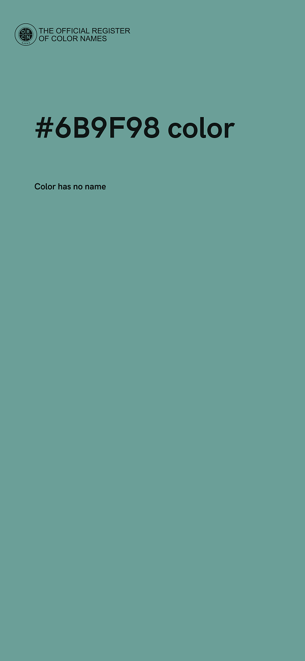 #6B9F98 color image