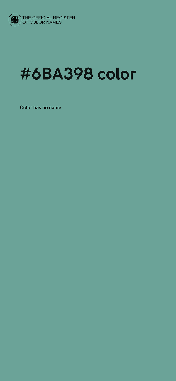 #6BA398 color image