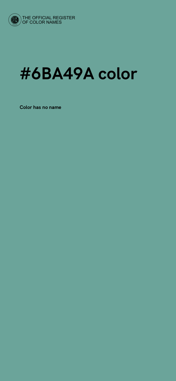 #6BA49A color image