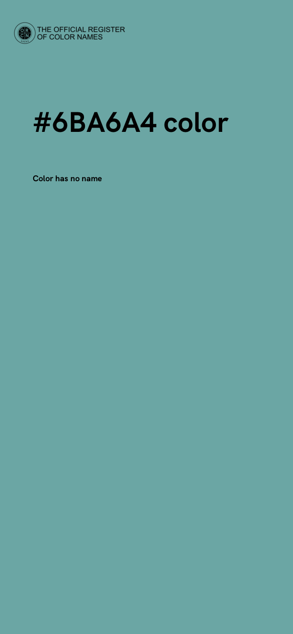 #6BA6A4 color image