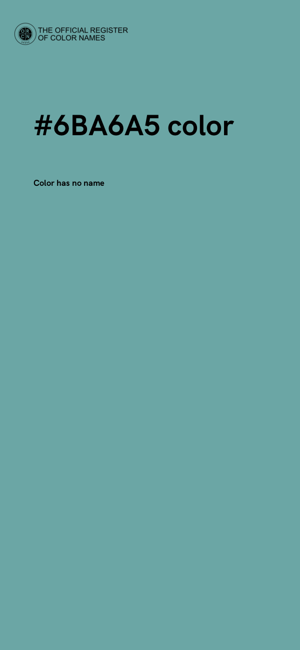 #6BA6A5 color image