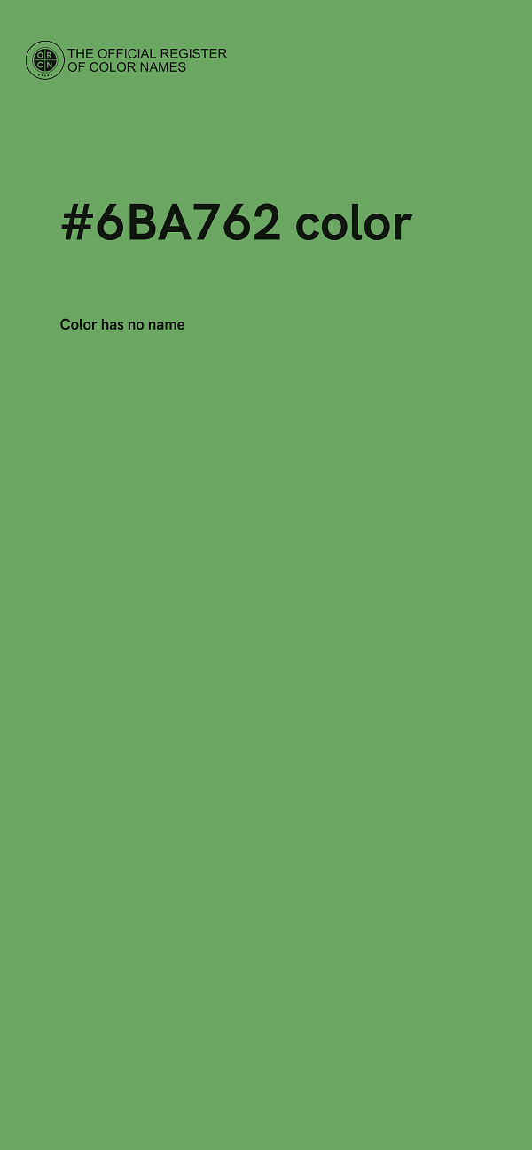 #6BA762 color image