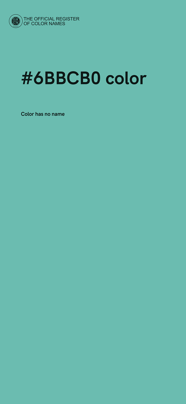 #6BBCB0 color image
