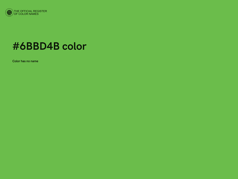 #6BBD4B color image