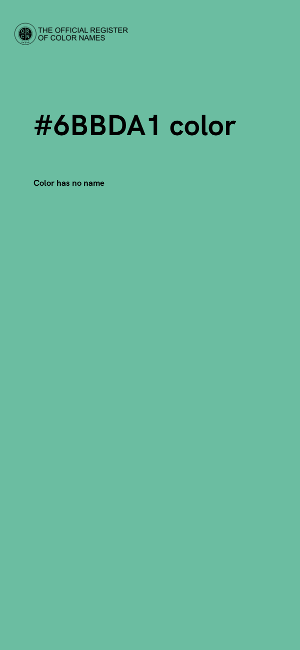 #6BBDA1 color image