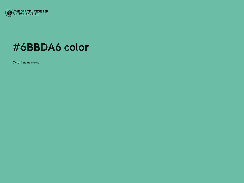 #6BBDA6 color image